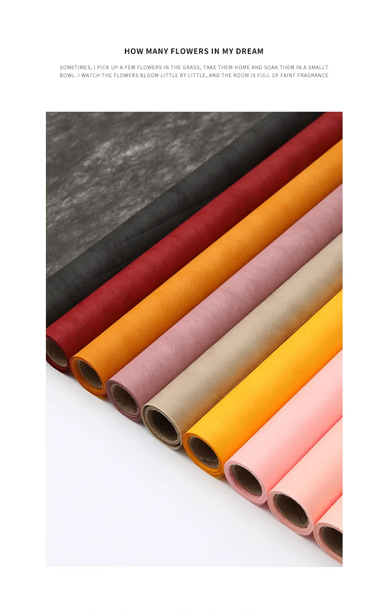 Papier d'emballage de Bouquet 20 Feuilles, 5 Couleurs Papier d