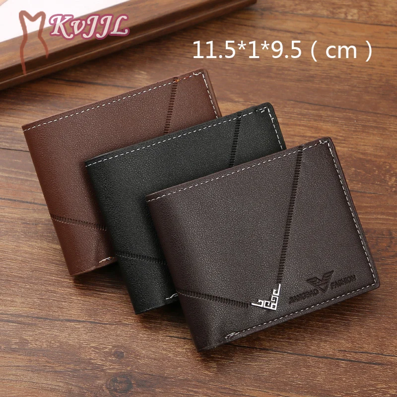 

Men's Short PU Leather Causal Purses Male Folding Wallet Coin Business ID Cards Holder Slim Money Bag New Men PU Leather Wallet