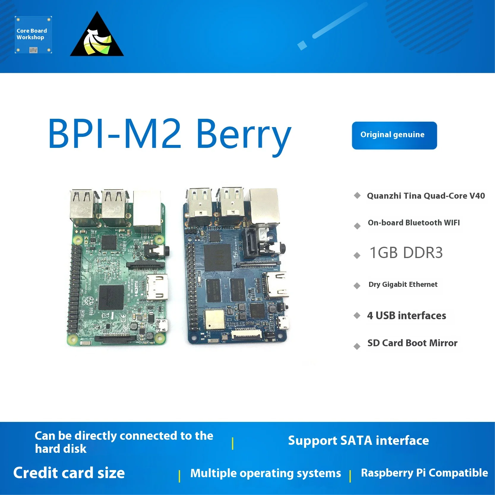 Banana Pi BPI-M2 Berry Development Board Quanzhi V40 Banana Pie Android Sata Interface