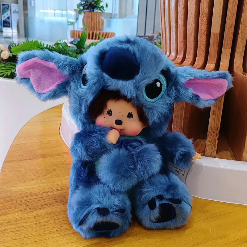 

20cm Disney Monchhichis Transform Stitch Mickey Totoro Kiki Plush Toy Kawaii Stellalou Linabell Plushies Stuffed Doll Xmas Gifts