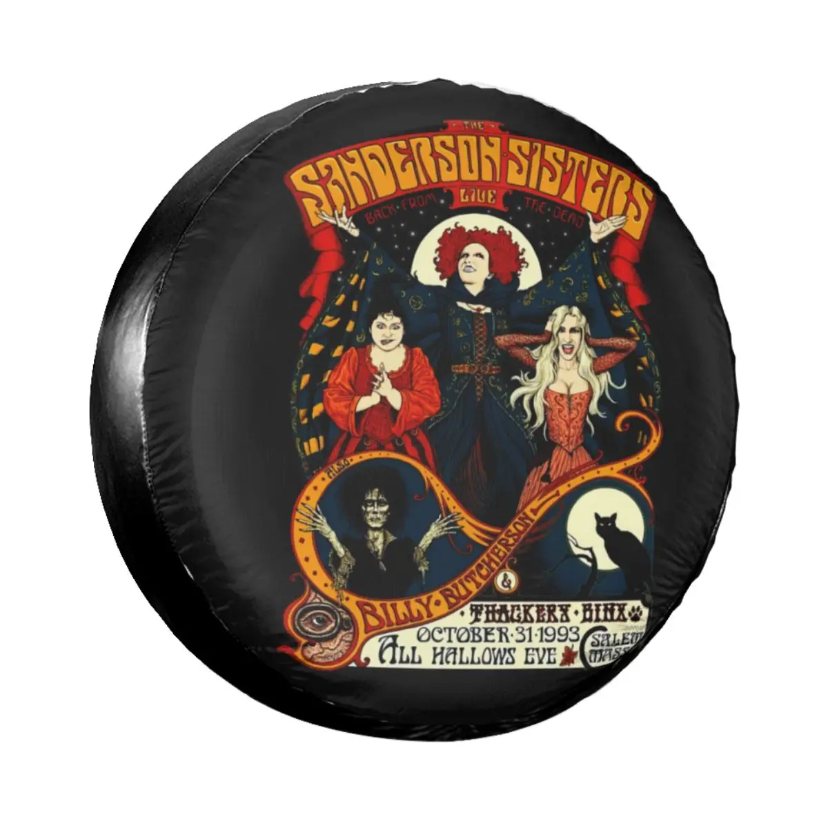 Hocus Pocus Sanderson Film Spare Tire Cover For Mitsubishi Pajero Witch Comic Movie Car Wheel Protectors 14" 15" 16" 17" Inch