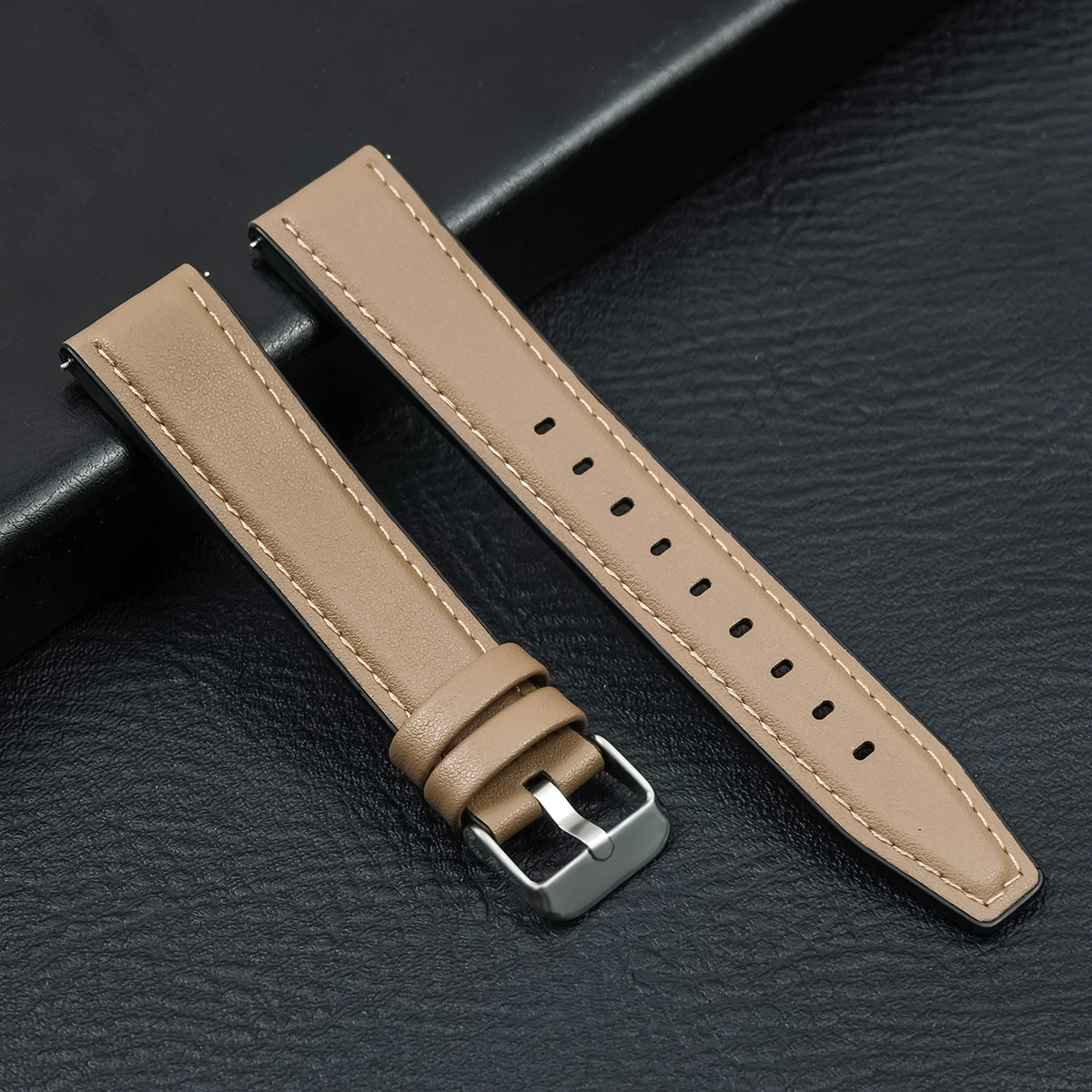 Luxury Leather Watch Strap - Premium Soft Band Replacement, 20mm/22mm
