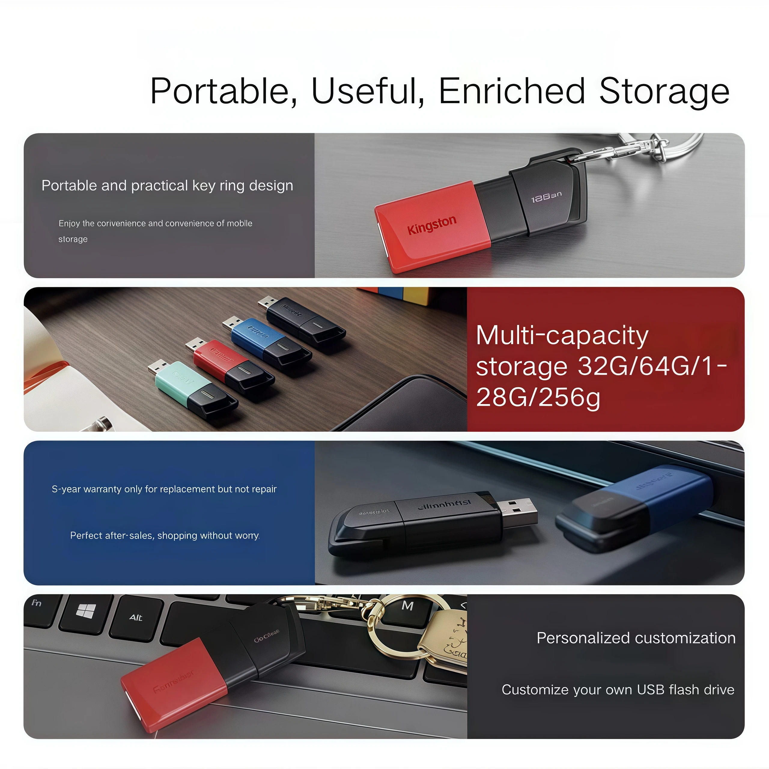 킹스톤 DTXM 64GB/128GB/256GB USB 3.2 고속 ? ? 맞춤형 접이식 USB 플래시 드라이브 USB 펜 드라이브 메모리 스틱