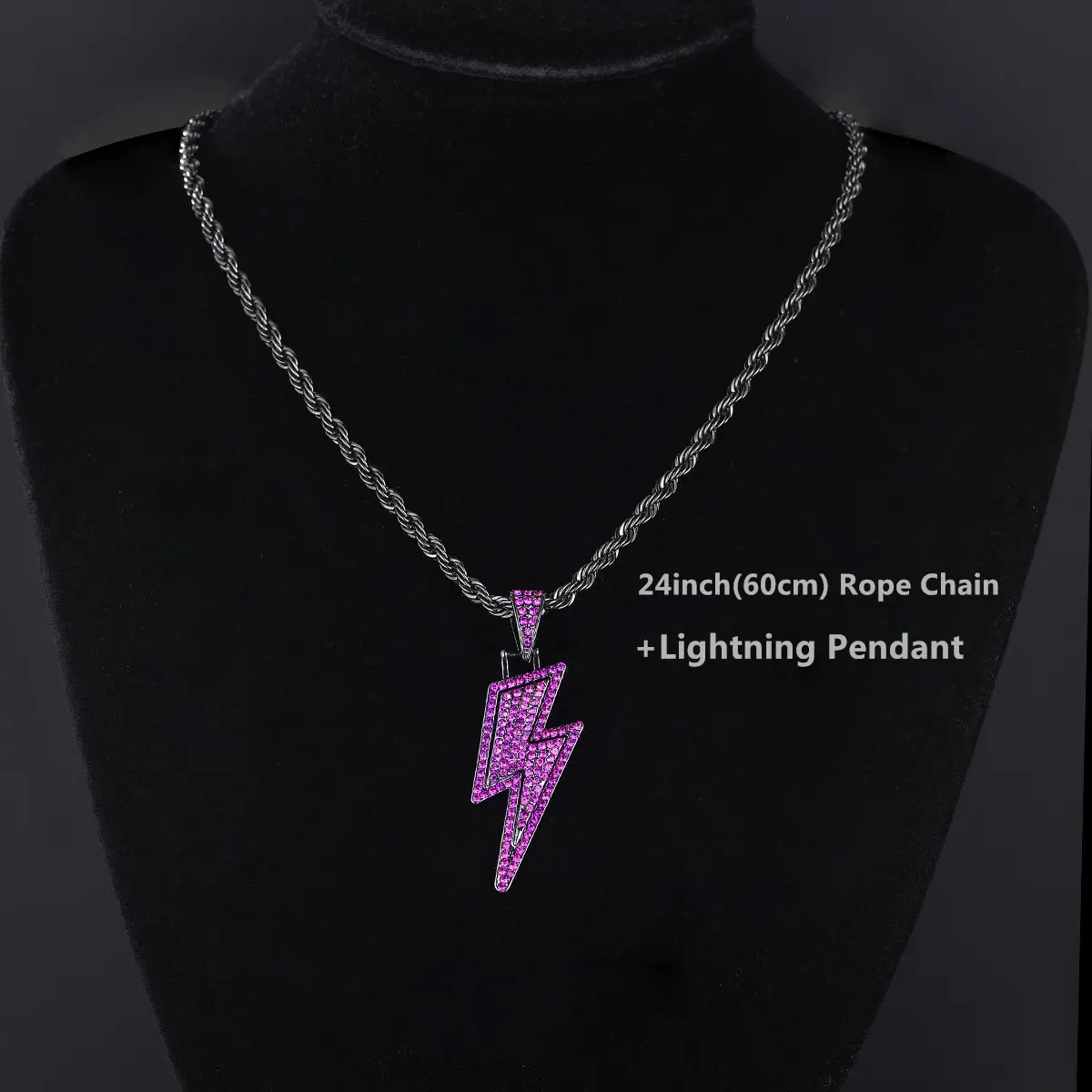 Boucles D'Oreilles Pendantes CZ Éclair - Streetwear Hip Hop Unisexe - Neuves