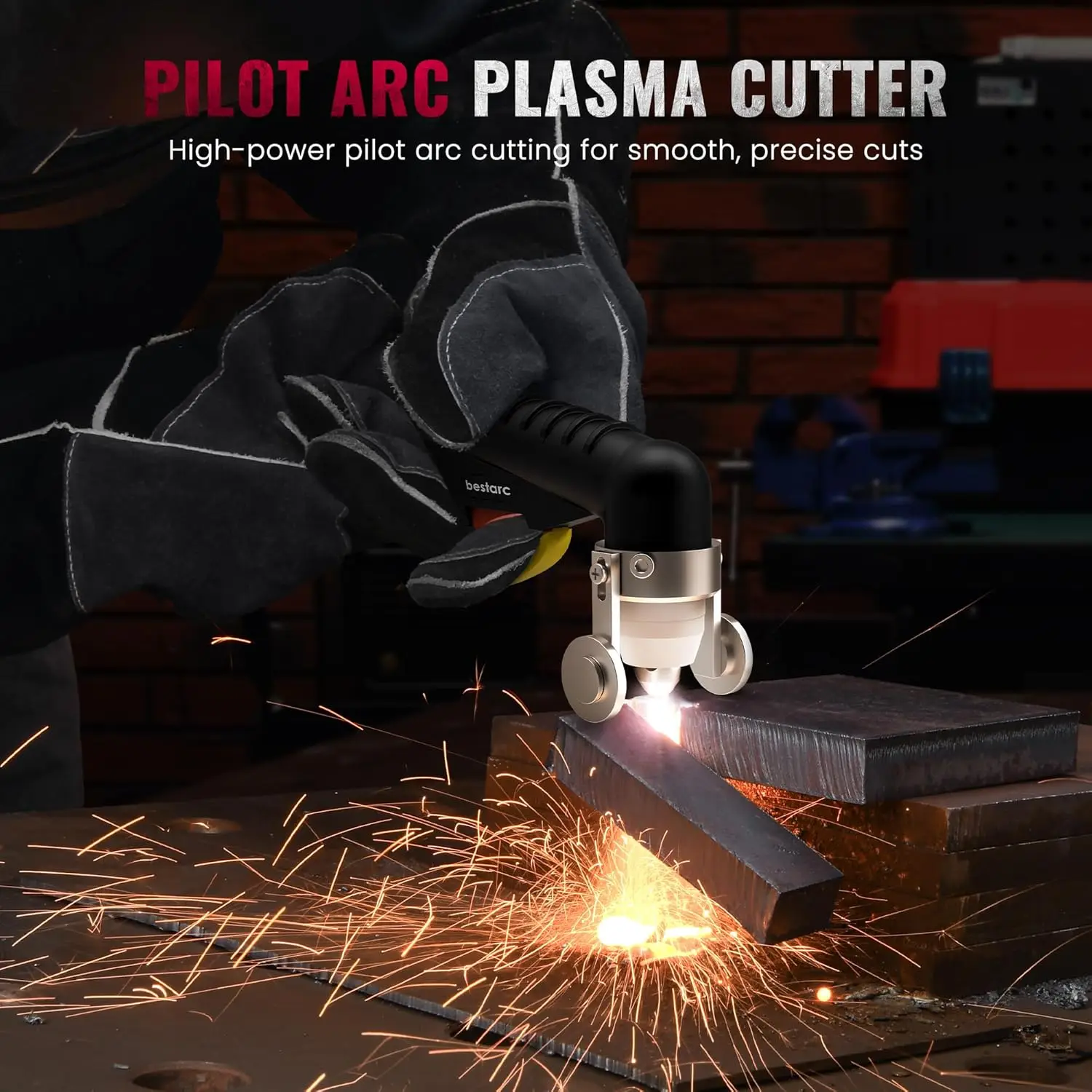 Plasma Cutter, [Pilot Arc] [Large LED Display] [Air Sensor] 80A bestarc Plasma Cutter Machine 110/220V Dual Voltage, 7/8 Inch