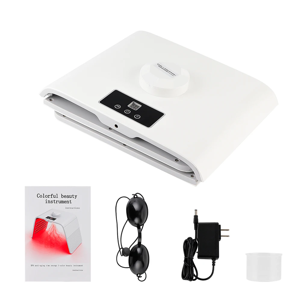 Foldable 7 Colors LED Photon Machine PDT Light Therapy Nano Water Sprayer SPA