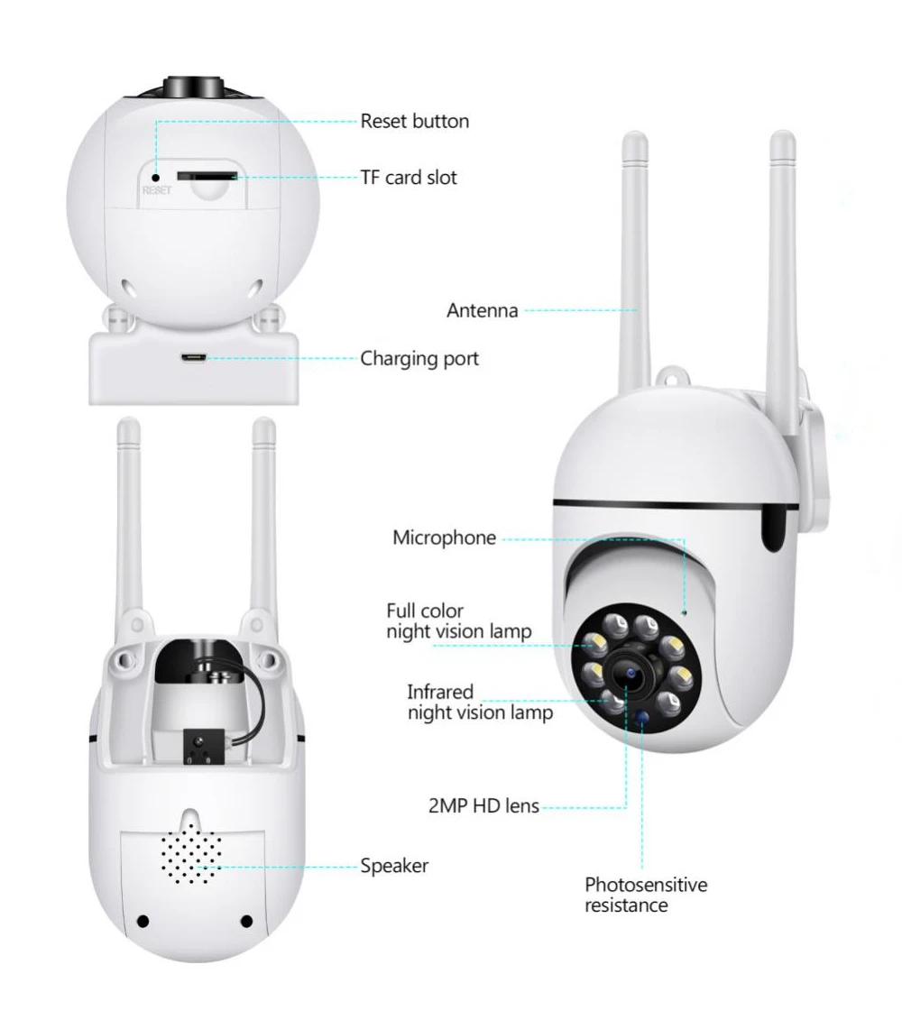 Detecção Humana Inteligente, CCTV, Visão Noturna Colorida,