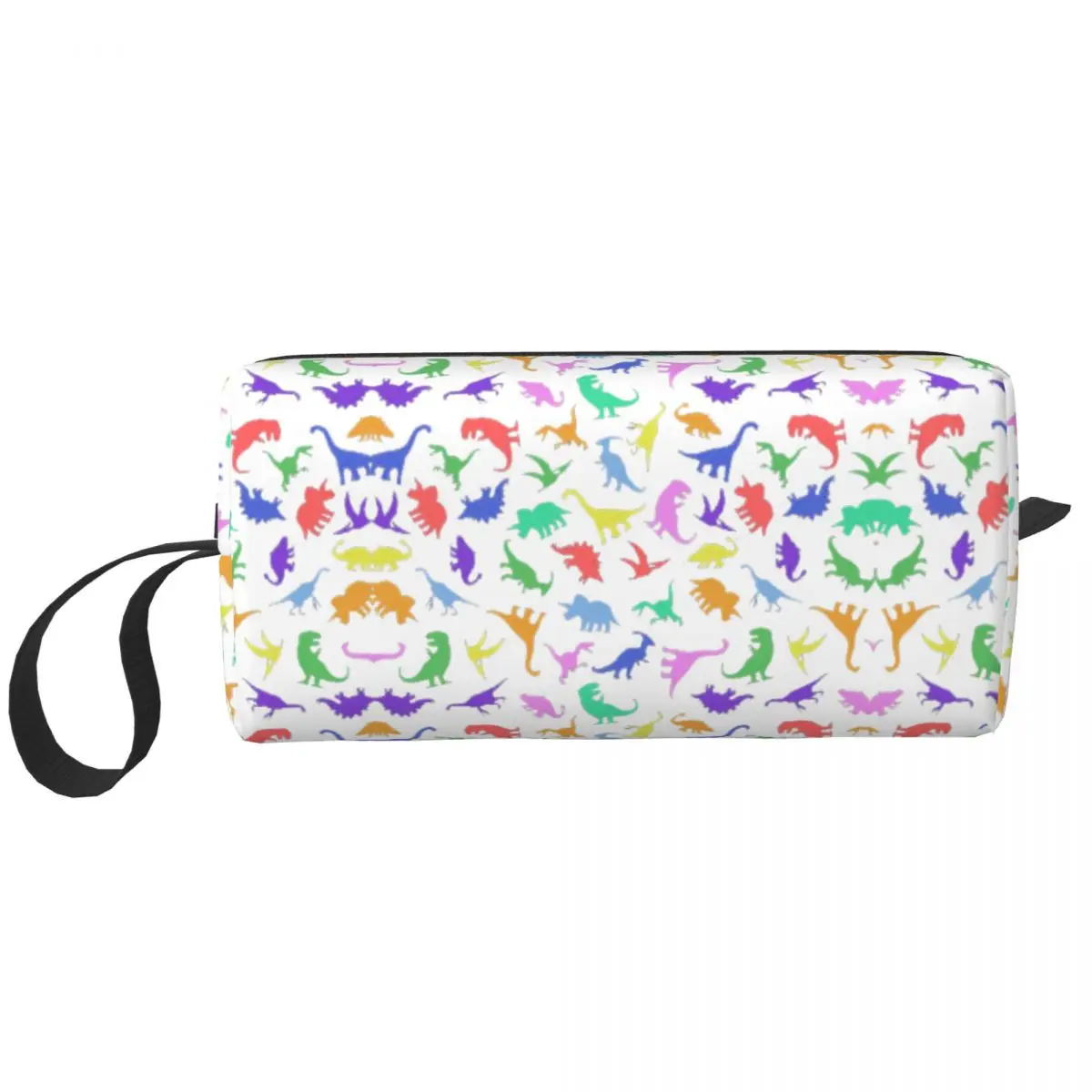 

Забавная косметичка с рисунком динозавра (черный фон), косметичка, косметичка для женщин, косметичка для путешествий, Женский карандаш