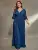 plus size V-neck bust pleated mid-long sleeve A-frame sequin long dress Evening gown PROM dress Party dress