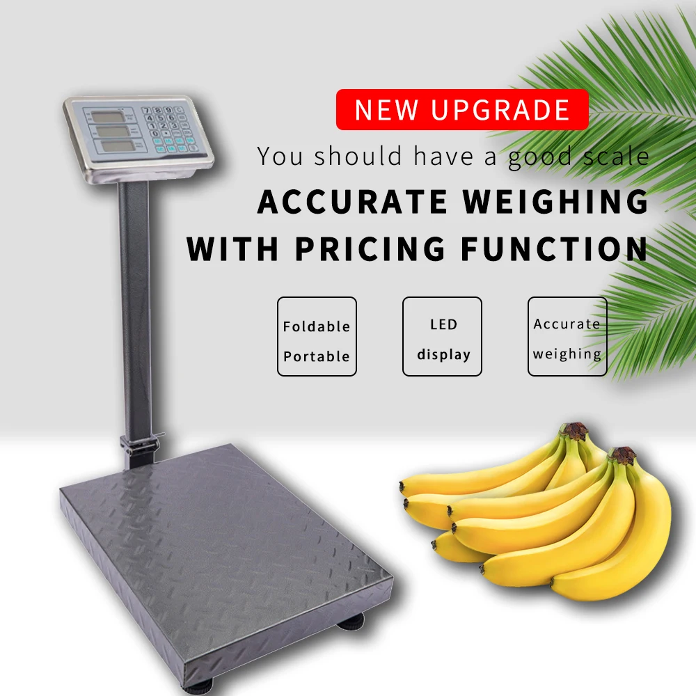 660ポンド (300 kg) デジタル重量郵便輸送スケール、キャストアルミパン、バックライトLCD、ACアダプタ、マルチウェイトユニット、容量:最大300 kg (660ポン : 郵便スケール 配送パッケージ用 スケール 300kg⁄660
