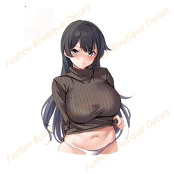 Fuzhen – décalcomanies de Boutique, accessoires extérieurs, pull à demi fuite, autocollant de voiture pour fille, décalcomanies créatives, décor de fenêtre, ordinateur portable, moto 