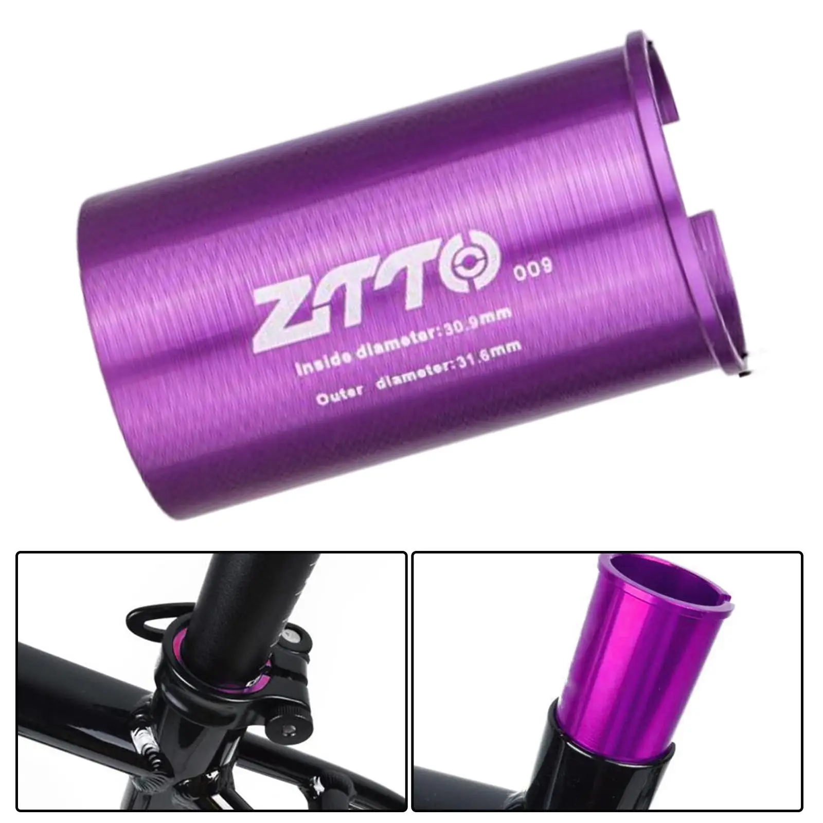 Seatpost Adapter Shim Seatpost Tube 31.6 to 30.9mm Protective Cover Accessories Sleeve Reducer for Mountain Bike MTB BMX