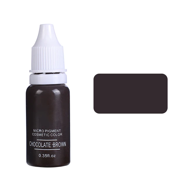 15ml Tattoo Ink Set Permanent Makeup Eyebrow Lips Eye Line Tattoo Color Microblading Pigment for Body Beauty Tattoo Art Supplies Chocolate Brown