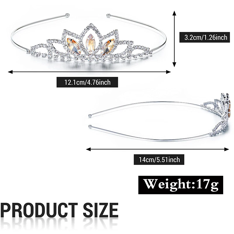 Strass Kristall Tiara Prinzessin Krone Strass Stirnband Mädchen Kronen für Kinder Hochzeit Abschlussball Geburtstag Party Geschenk – Detail 2