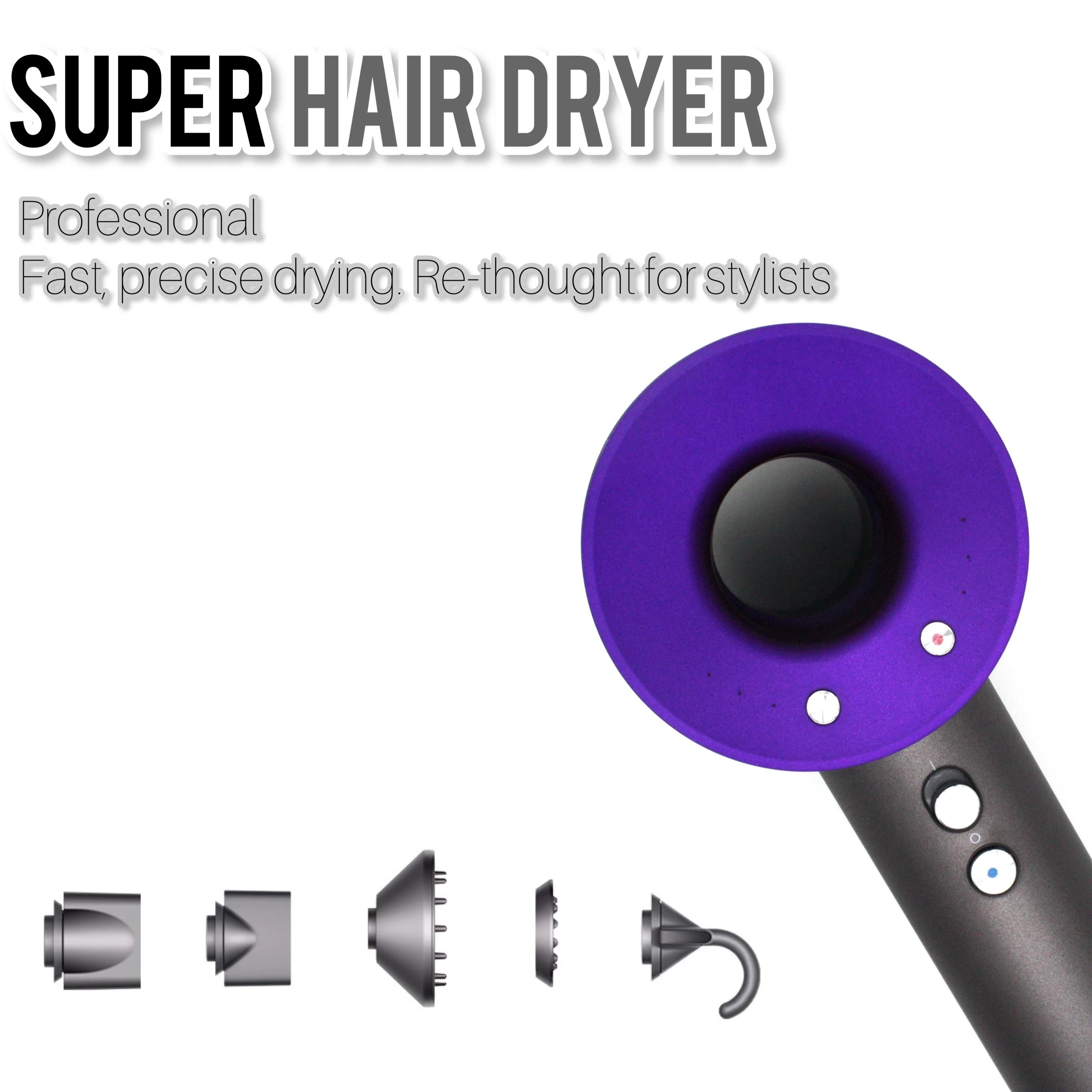 Leafless Hollow Electric Hair Dryer 220V/110V Household Negative Ion Fast Drying Strong Constant High-power Electric Hair Dryer