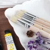 SeamiArt 5Pcs Bristle Paint Brushes Round Head Gouache Watercolor Oil Acrylic Painting Tools Brush Tip Pen for Art Supplies 4