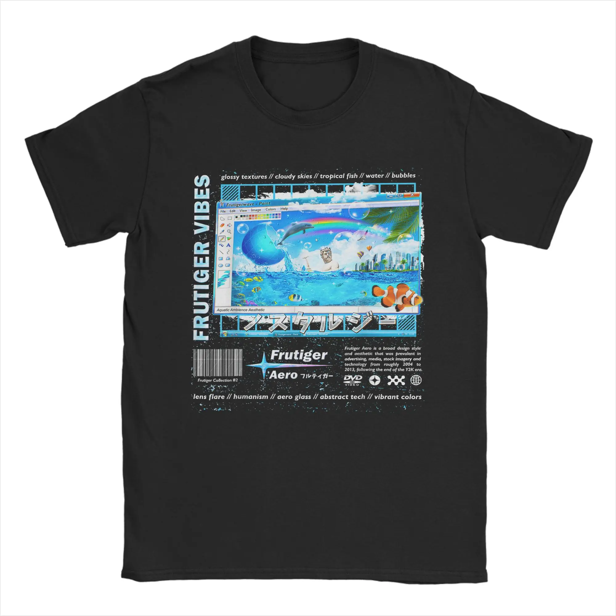 Frutiger Aero Men's Fashion Collection: Comfy & Stylish 100% Cotton Crew Neck Short Sleeve T-Shirt