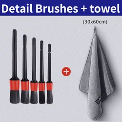 Premium Microfiber Car Care and Detailing Towel (5 brush add 30x60 X1)