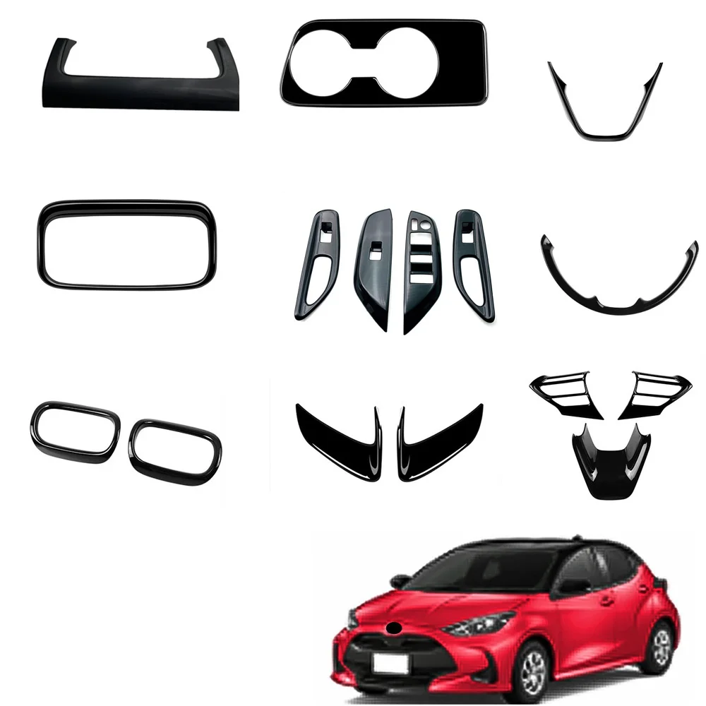 For Toyota Yaris XP210 2020-2022 Car Accessories Stainless Steel Door  Window Armrest Cover Switch Panel Trim Molding Garnish