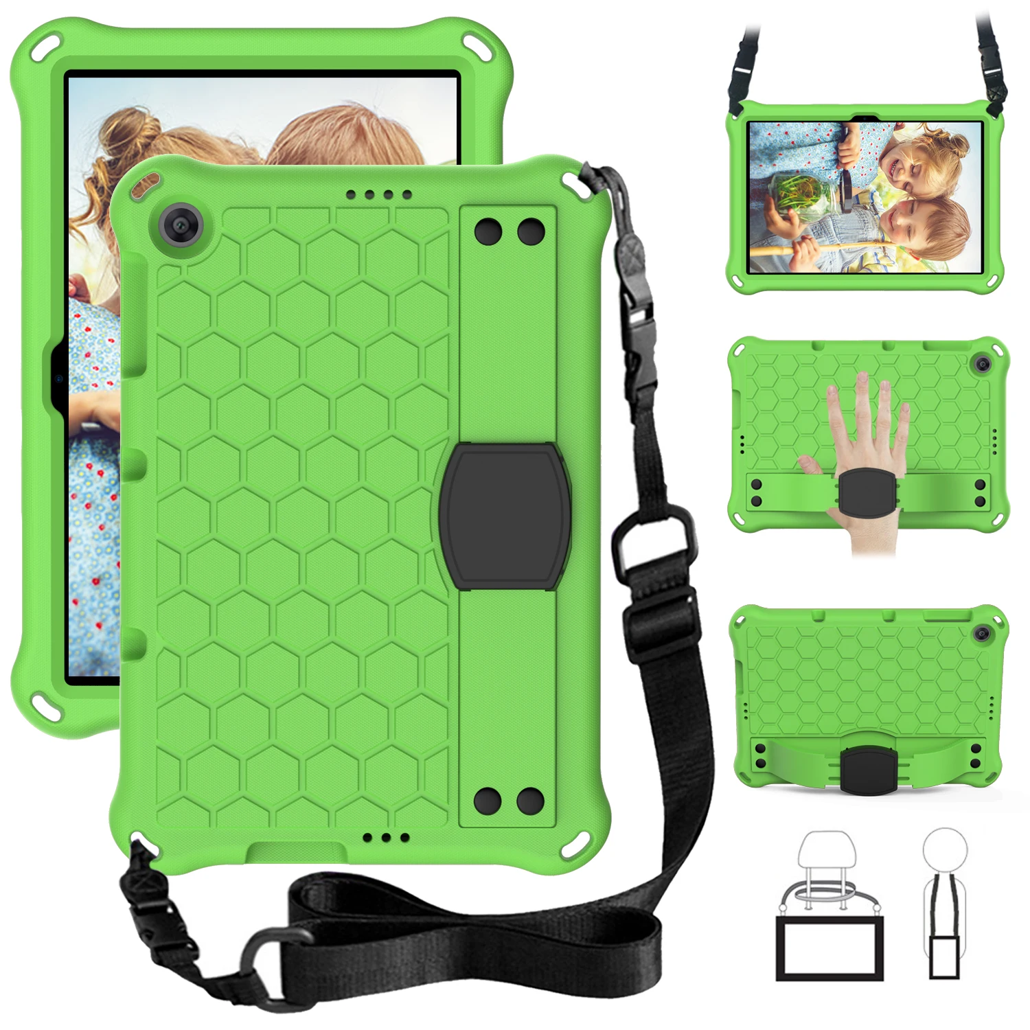 Durable Multifunction Tablet Armor Case with Kids Stand and Strap