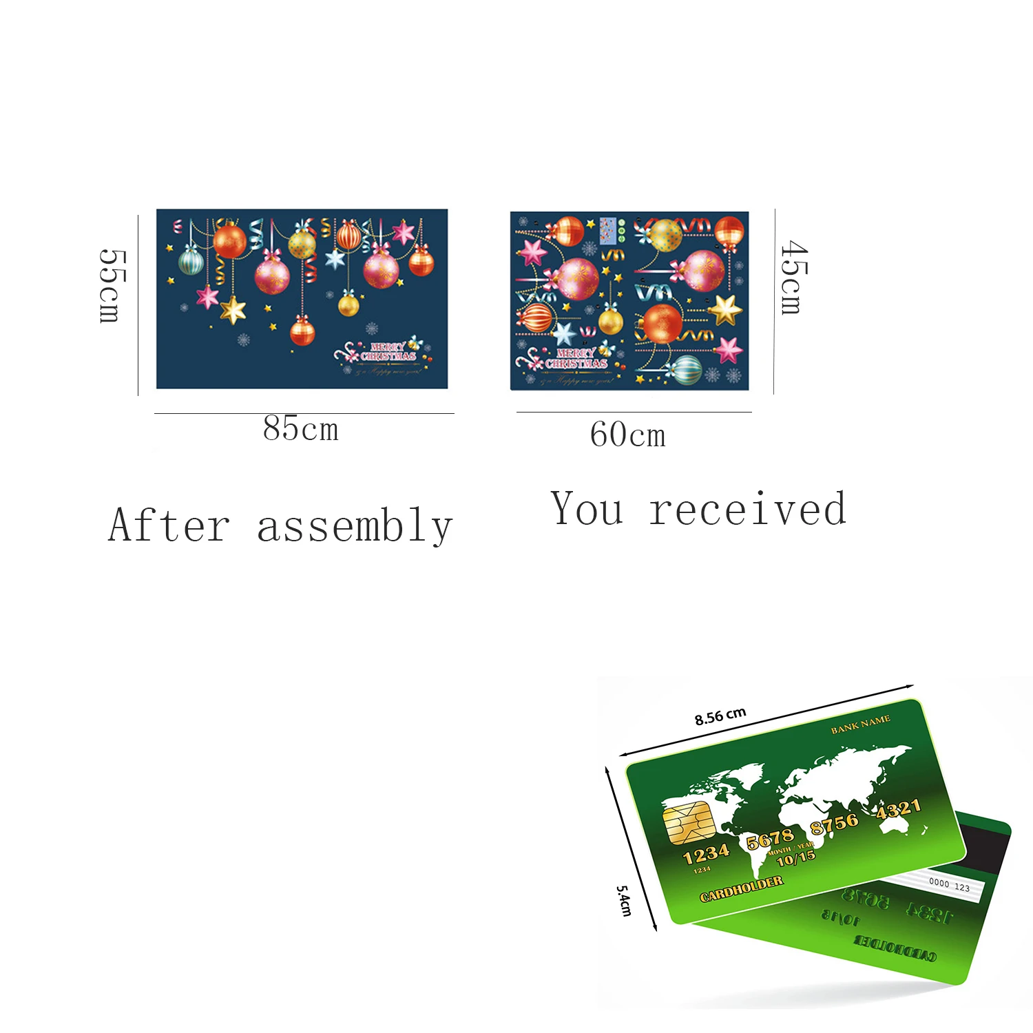 Christmas Ball Window Stickers Electrostatic Clings Decal For New Year Kids Room Party Decor