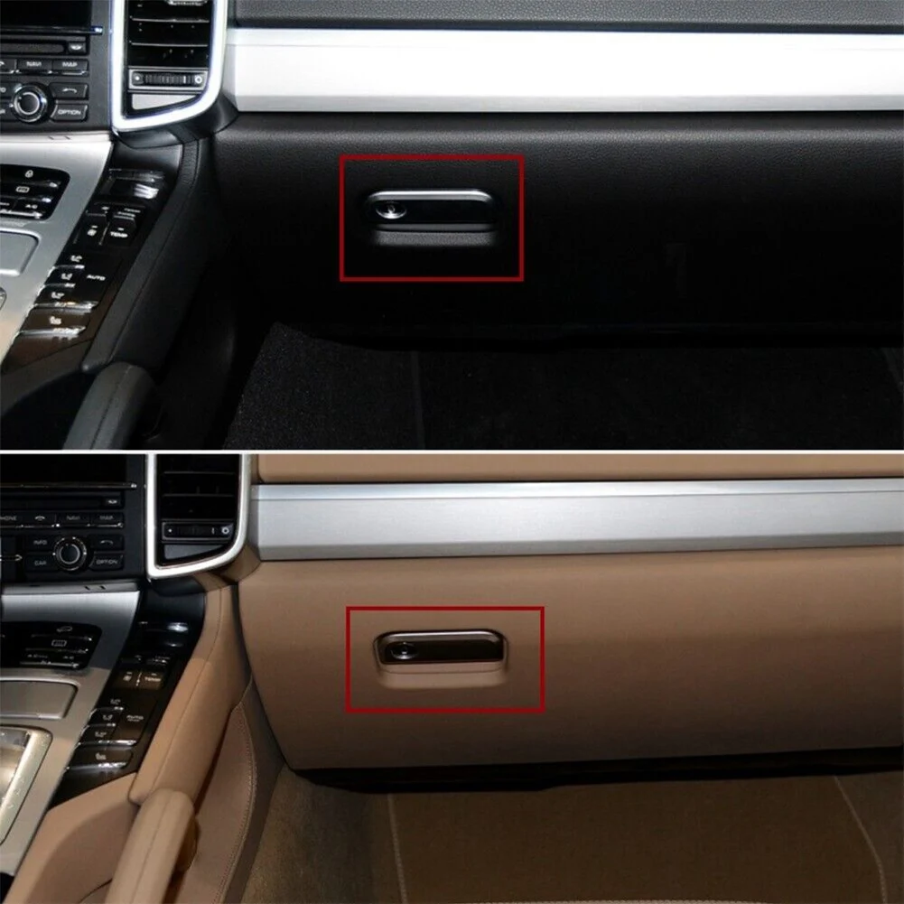Black Dashboard P enger Glove Box Handle 958552147 for Porsche Cayenne 2010- LHD Chrome Storage Compartment Switch