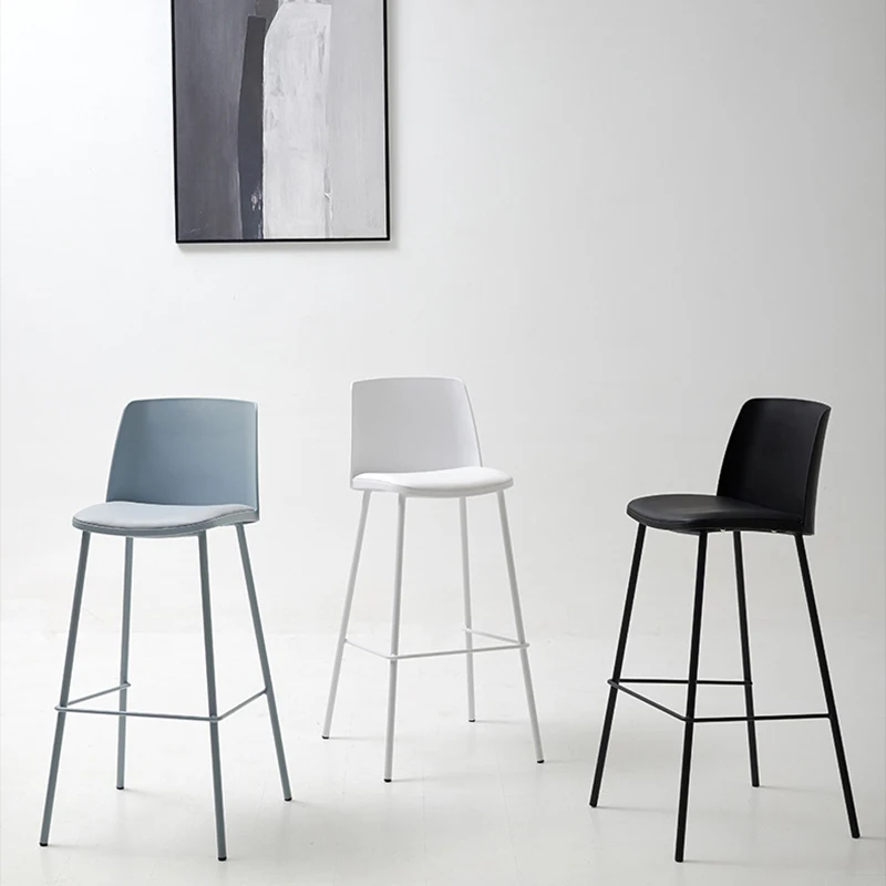 

Counter Metal Modern Bar Stool High Kitchen Iron Luxury Dinning Garden Mobile Bar Stool Plastics Taburetes Altos Furniture WZ