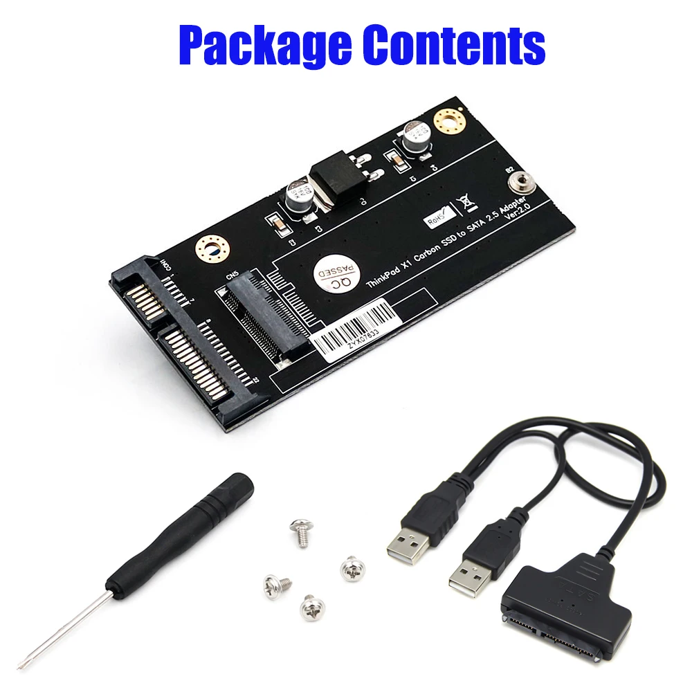 HURRISE boîtier SSD externe Mini Pcie/m SATA SSD vers adaptateur SATA 2,5 pouces boîtier de