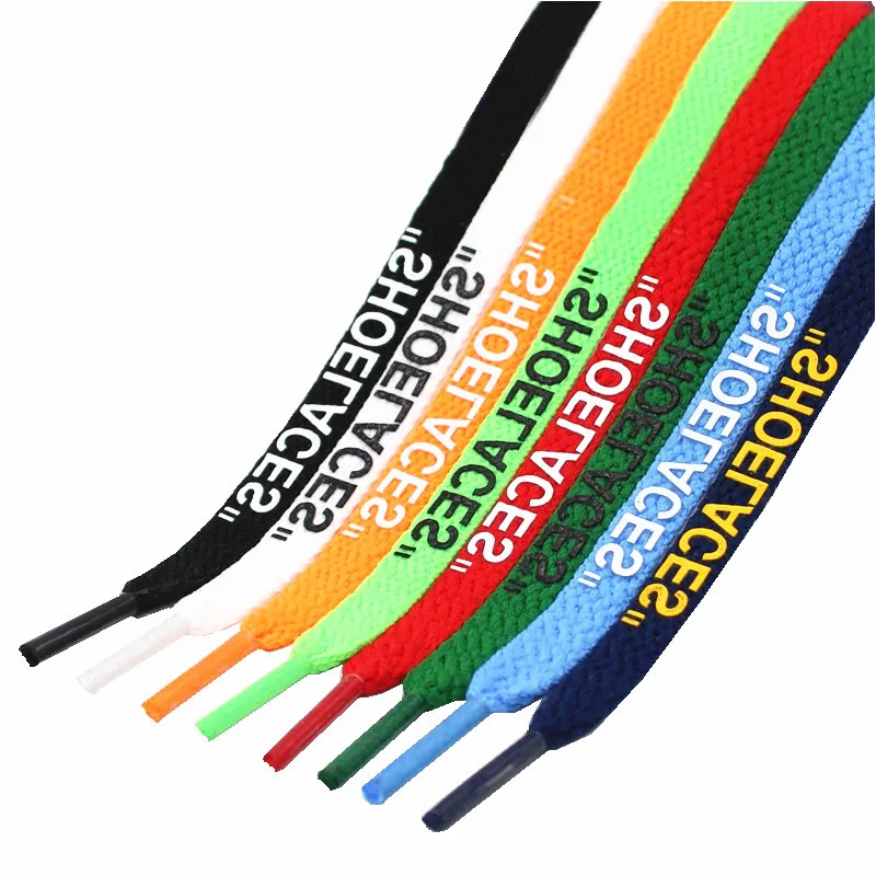 New 47"/55"/63" OW Signed SHOELACES Off Printed Shoe Lace Orange Green Purple White Shoe Lace for The Ten White Shoes Flat Laces