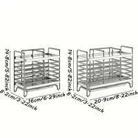 No-Drill Wall-Mounted Utensil Holder. Stainless Steel Space-Saving Organizer for Kitchen Cutlery, Ideal for Small Spaces. 6