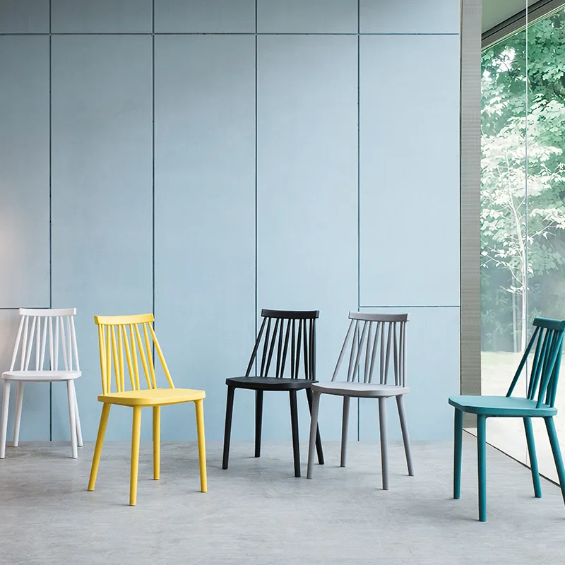 Nordic chair modern minimalist lazy plastic back stool leisure table and chair dining coffee milk tea