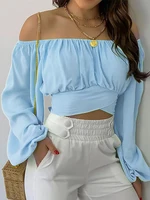 Skylar Off Shoulder Chic Long Sleeve Crop Top 2