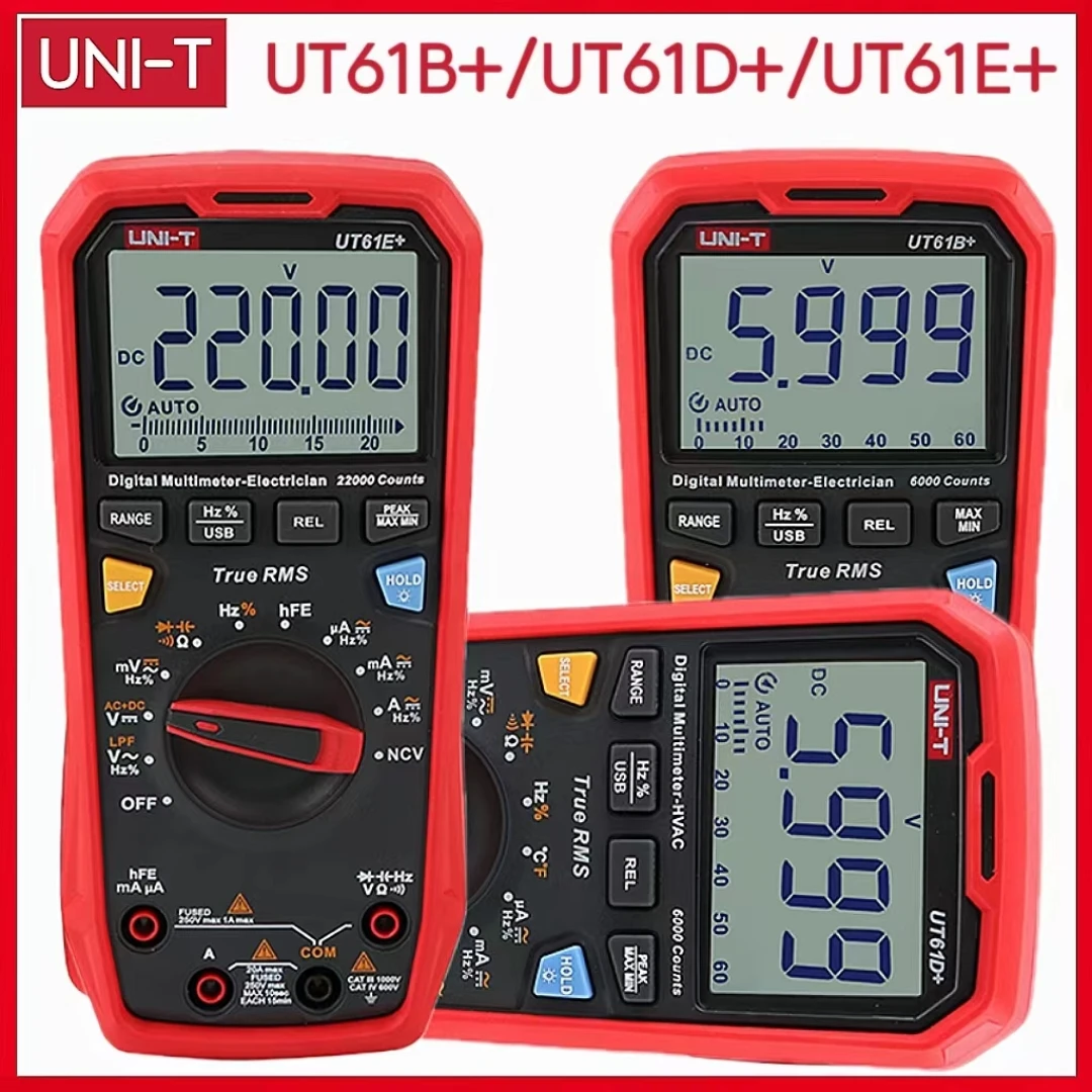 UNI-T-UT61B-UT61E-UT61D-Handheld-Digital-Multimeter-Auto-Range-6000 ...