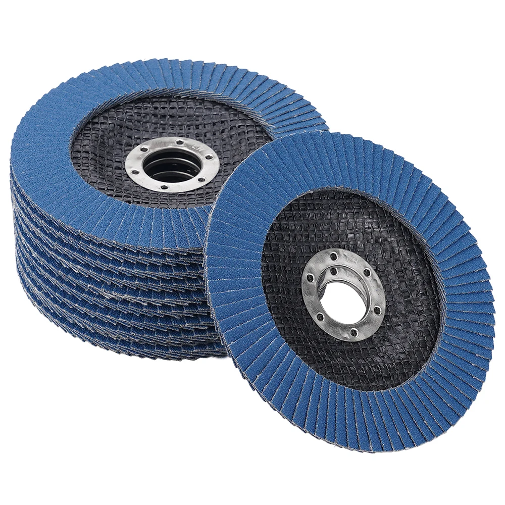 Angle Grinder Sanding Discs 10Pcs 5" 125mm 40/60/80/120 Grit Grinding Wheel Flap Discs Metal Plastic Wood Removal Abrasive Tool