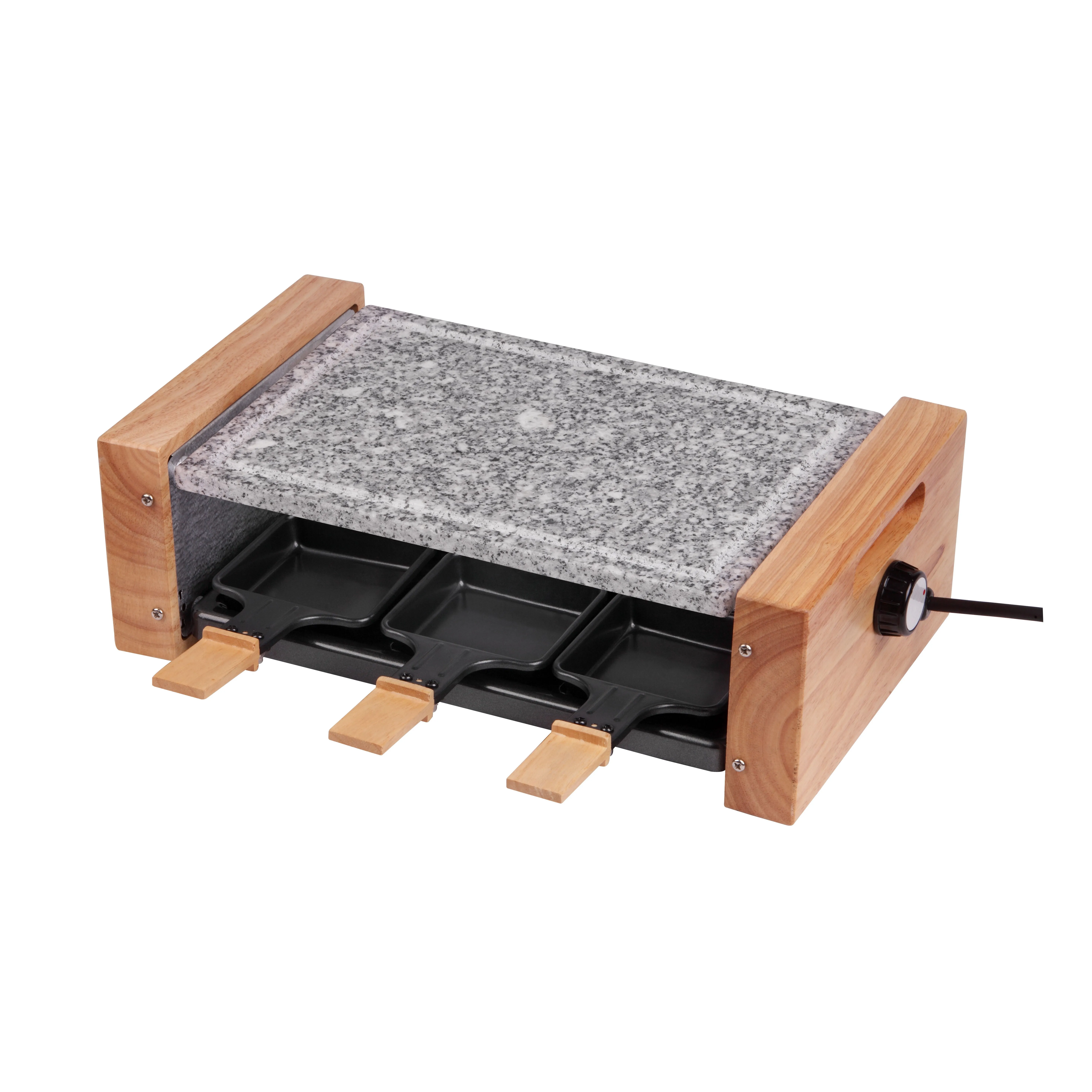 Griglia Elettrica Per Raclette Con Manici In Legno Per Uso Di 6 Persone