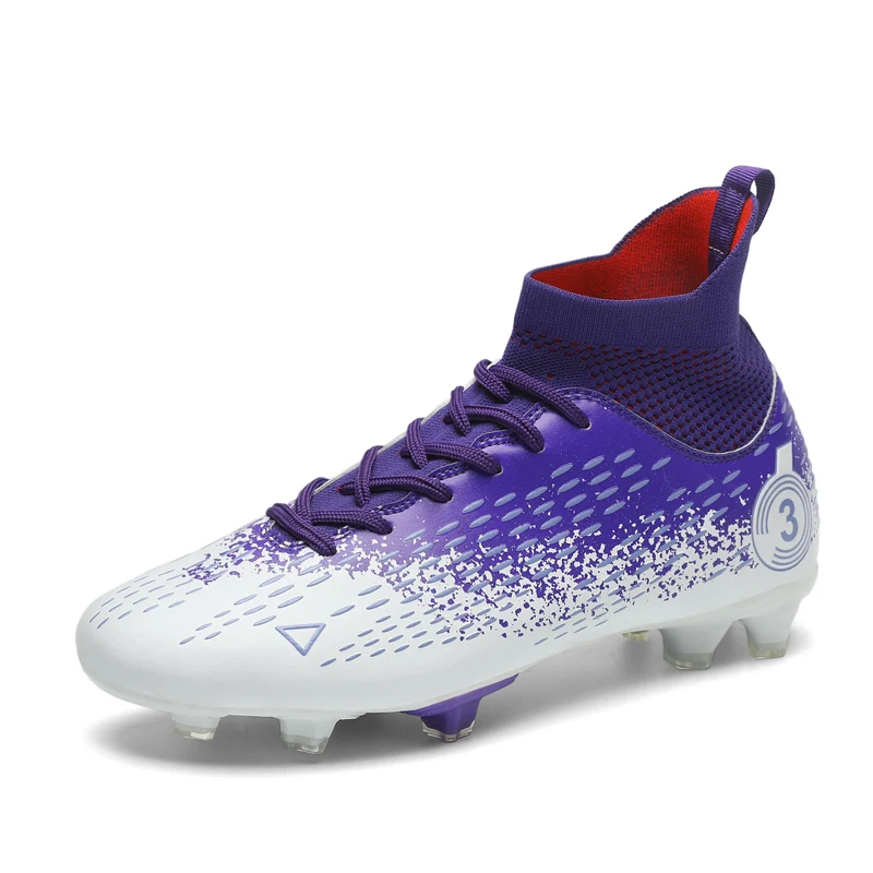 Men's High-Top Soccer Shoes FG/TF Football Boots Chilidren Anti-Slip Grass Training Soccer Cleats Wide Size 31-48