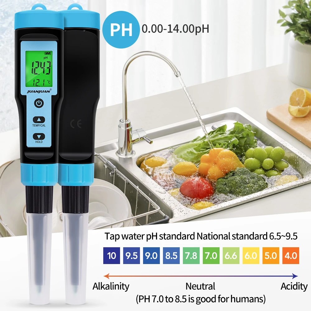 YY-1030 Digital Food PH Meter Thermometer 0.00~14.00 PH Measuring Instrument for Dough Cheese Fruit Meat Milk Soil 3