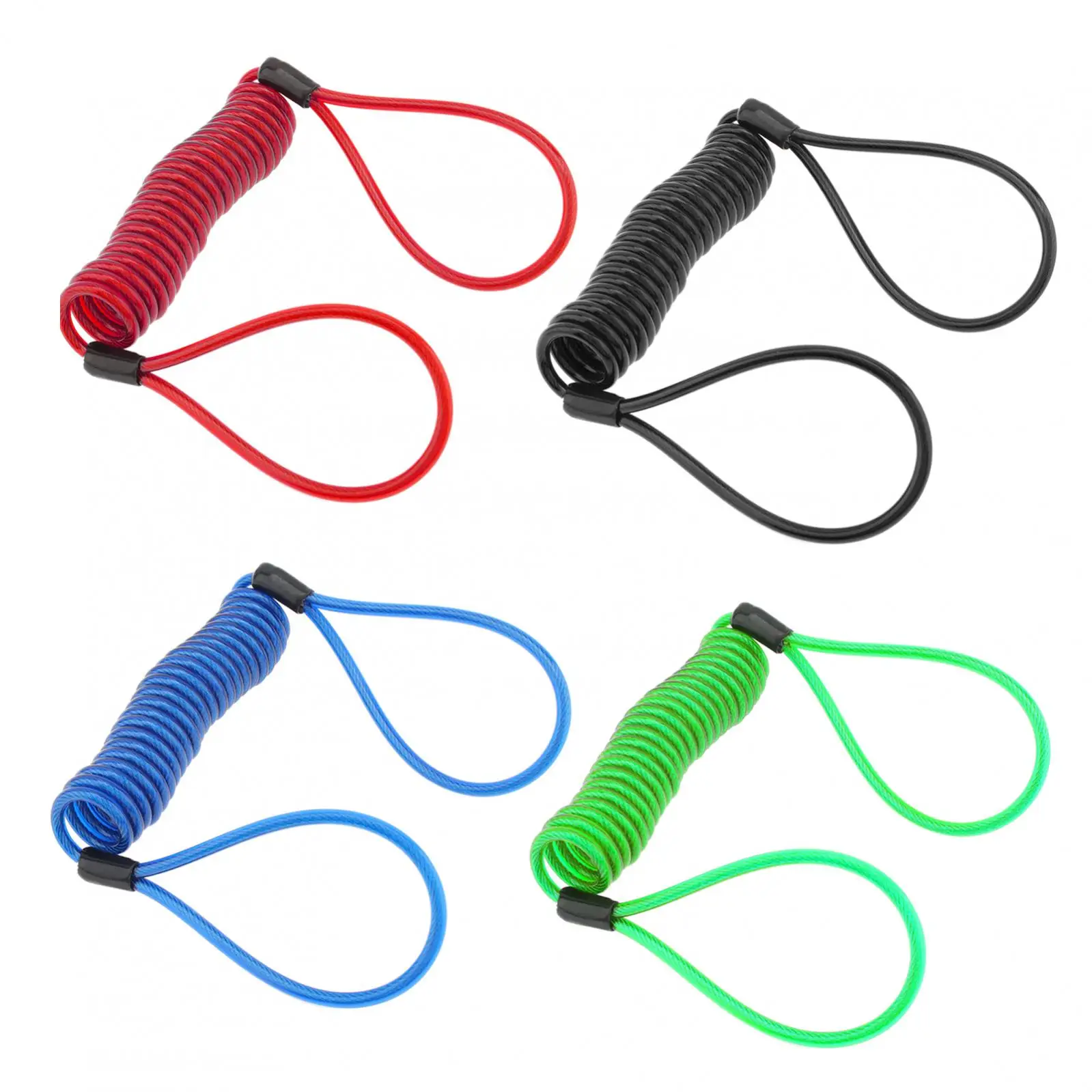 1piece Dual Loop Security Spring Brake Disc Lock Reminder Cable for Motorcycle Scooter Bike Anti-Theft Safety Lock Cable motorcycle disc brake lock disc brake lock