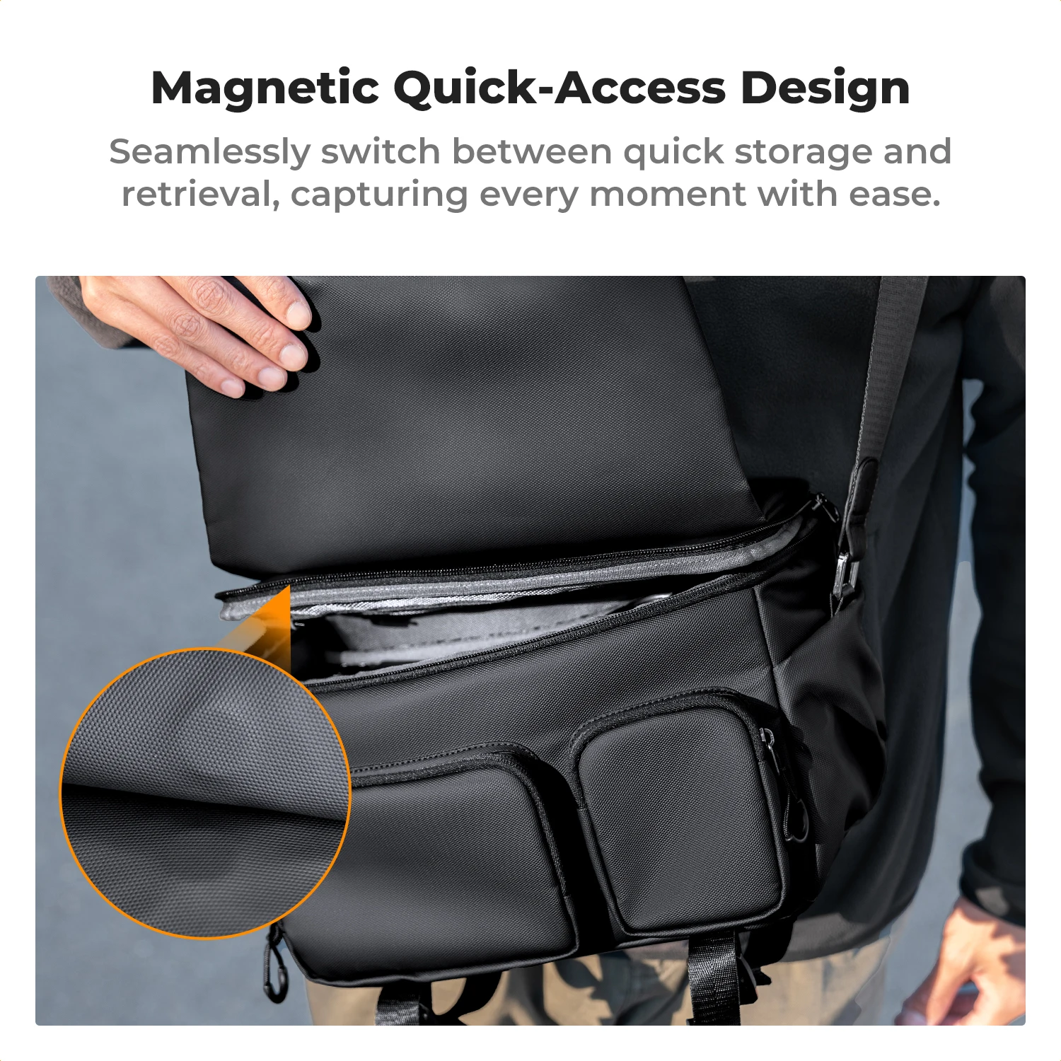5F Concept Zipper Buckle Sling Travel Photography Shoulder Bag For Sony DSLR SLR Camera Accessories Tripod Holder_voghion.com
