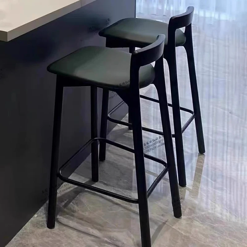 

Black Nordic Bar Stool Design Wooden Library Waiting Bar Stools Barber Free Shipping Cadeira Ergonomica Restaurant Furniture