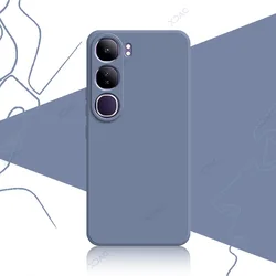 Luxury Silicone Square Back Cover - Waterproof & Soft - for Vivo V40 SE (Gray)