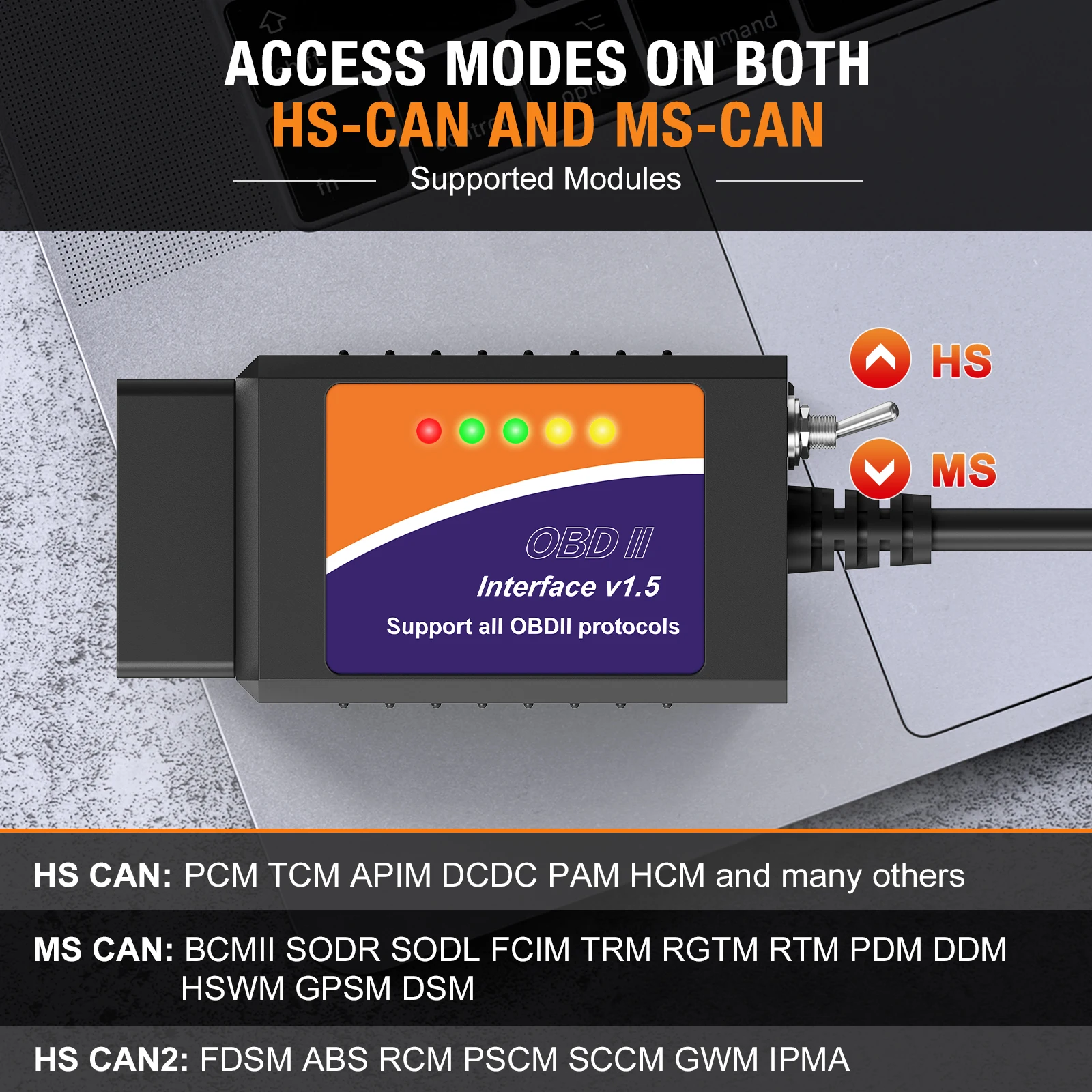 FORscan ELM 327 OBD2 Diagnostic Scanner USB V1.5 HS/MS CAN Switch For Ford Vehicles Coding Code Reader Free Shipping 6