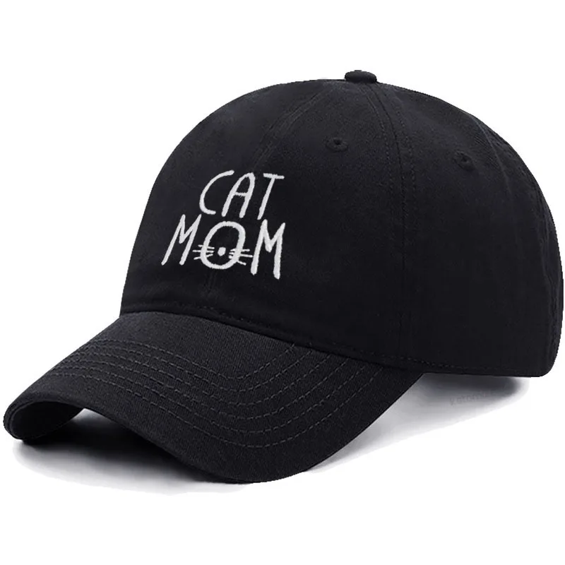 Washed Cotton Baseball Cap for Men & Women Unisex CAT MOM Embroidery  Sun Protection Hat Outdoor Sports Wholesale & Dropshipping 3