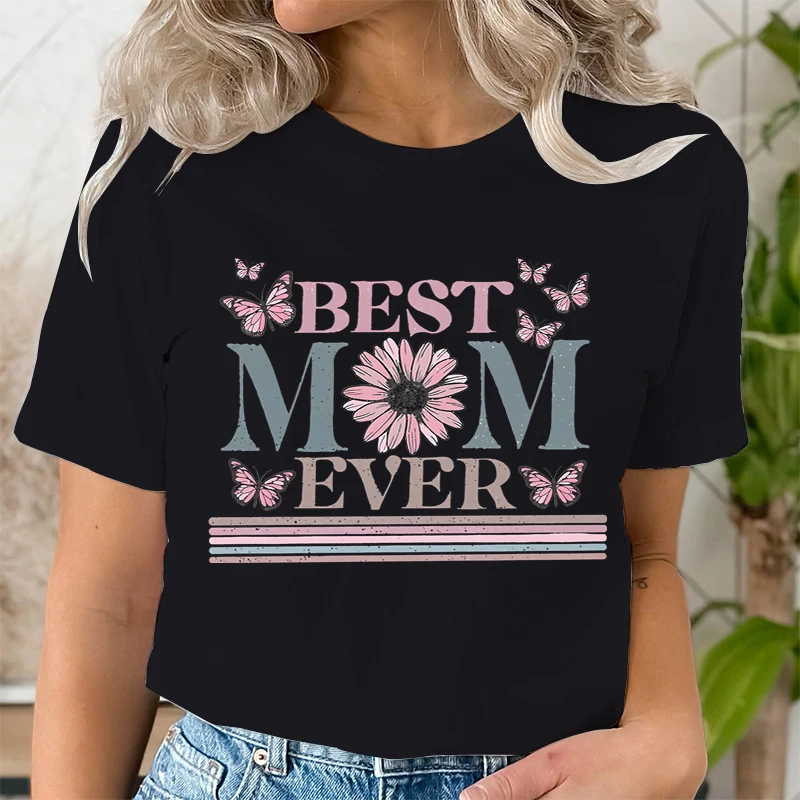 

Best Mom Ever Shirts for Women Clothing Harajuku Women T Shirt Fashion Streetwear Mama T-shirts Short Sleeve Trend Tee Clothing