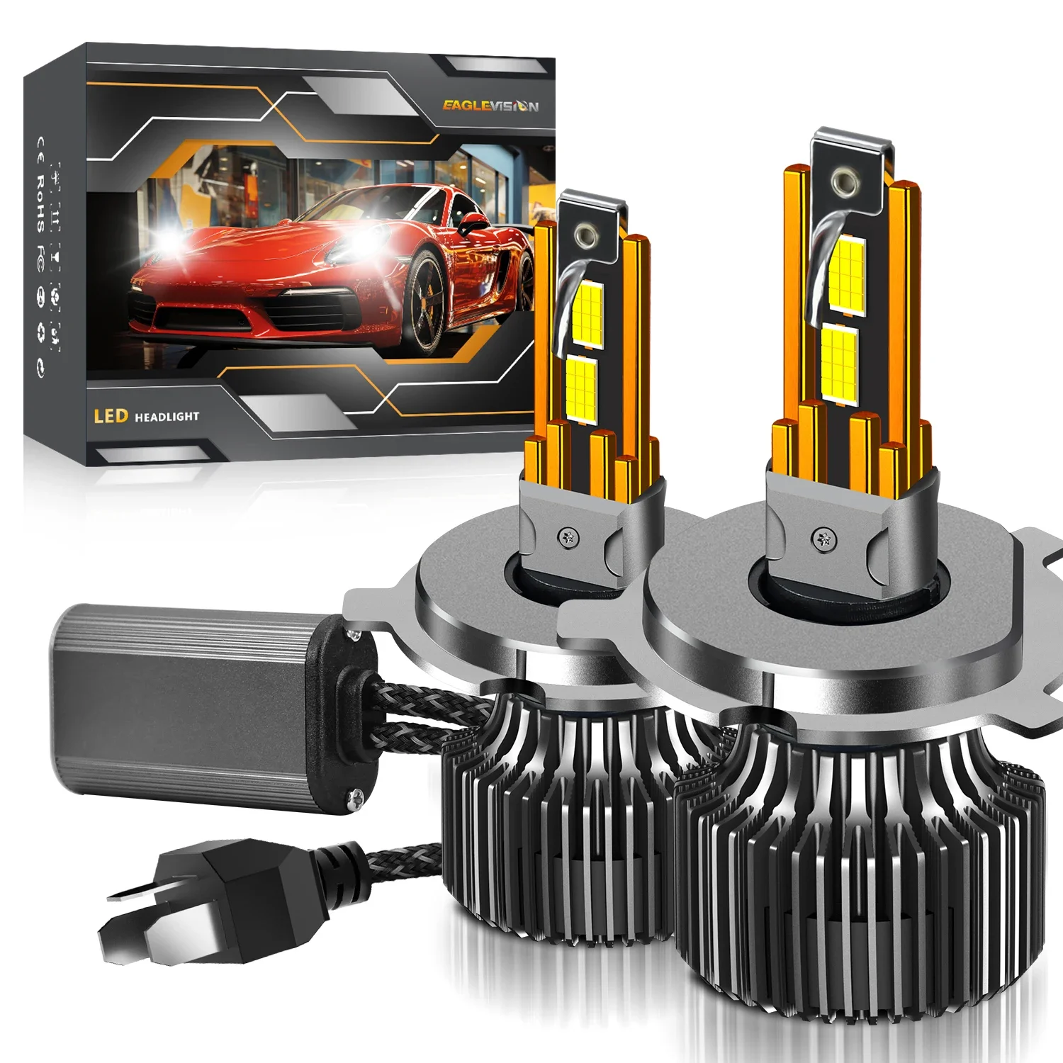 2025 10Copper 9005 9006 Tubes 6500k Project Led Canbus Lighthouse Car Light 12v