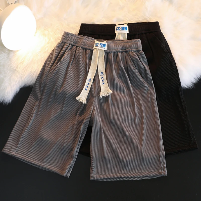 

Drawstring Oversize Shorts Male 2022 Summer Korean Trendyol Grey Beach Pants Men's Joggers Knee Length Casual Basketball Shorts