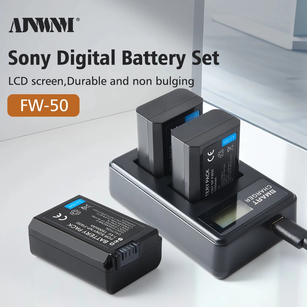 

NP-FW50 NP FW50 USB Battery+LCD USB Charger Box for Sony Alpha a6500 a6300 a6000 a5000 a3000 A7 A7M2 A7R 7SM2 7M2 ZV-E10 E10L