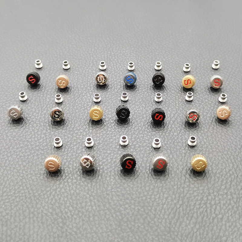 Polished Multi-Color Watch Case Crown with S Logo
