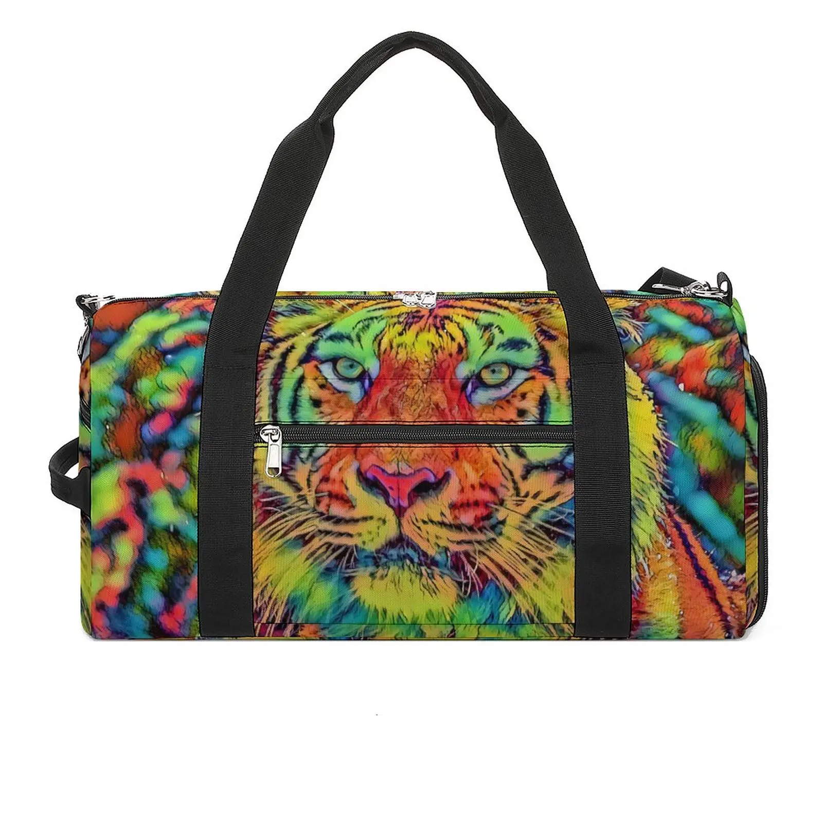 

Gym Bag Color Tiger Sports Bag with Shoes Animal Print Male Female Waterproof Design Handbag Novelty Travel Fitness Bag
