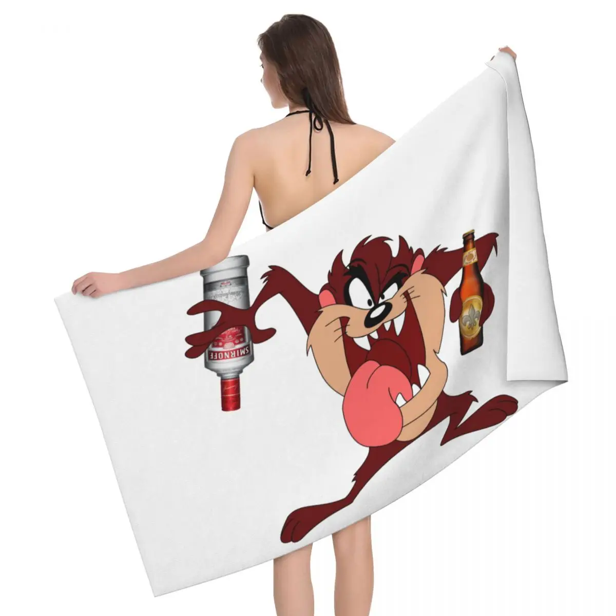 

Custom Tasmanian Devil Beach Towel Quick Drying Taz Comic Anime Super Soft Microfiber Bath Sauna Towels